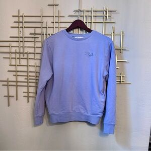 Fila Lavender Crewneck Sweatshirt Small Embroidered Logo With Pockets